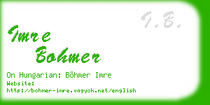 imre bohmer business card